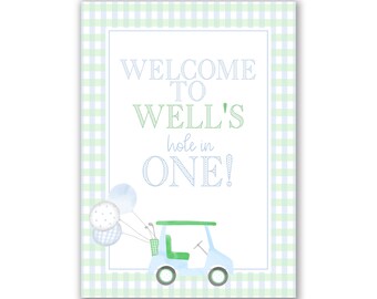 Hole In One Golf Birthday Sign, Printable Party Decor (Digital Download)