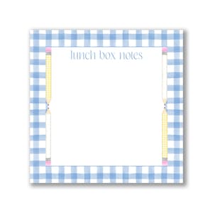 Blue Gingham Back to School Pencil Lunchbox Notes Notepad