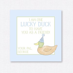 Lucky Duck Birthday Tag, Thank You Favor Card (Digital Download) image 2