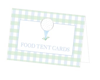 Printable Golf Birthday Food Tent Cards (PDF)