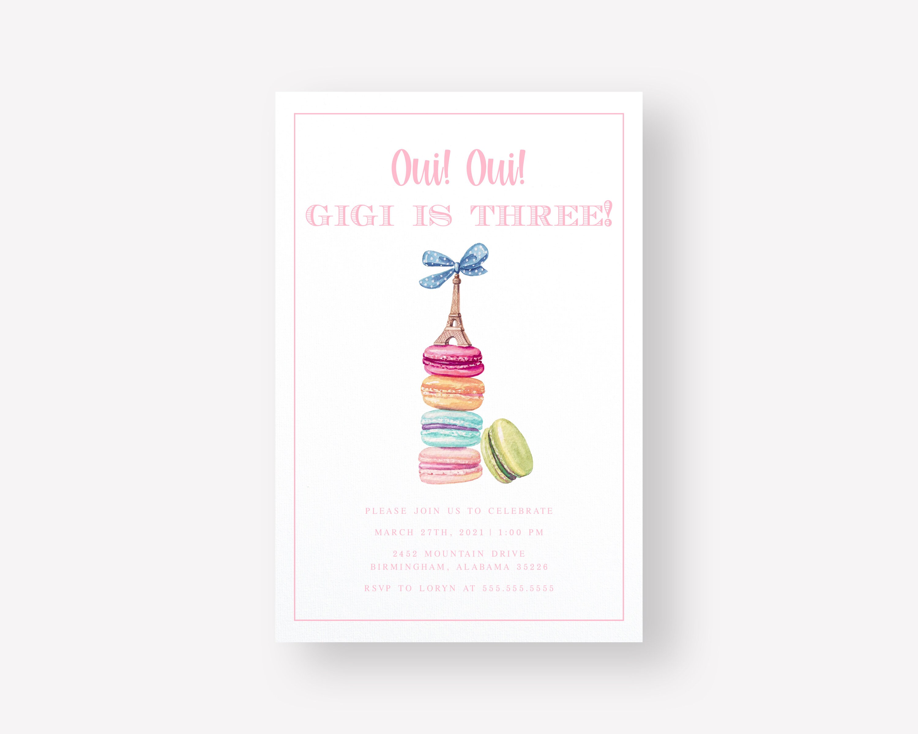 French Themed Girl Birthday Invitation | Etsy