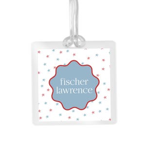 Personalized Americana Stars Bag Tag | Custom Backpack Name Tag