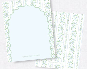 Spring Florals Wavy Arch Stationery, Notecard Set