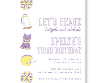 Football Birthday Invitation: Boy's Football Player Party