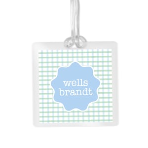Personalized Gingham Bag Tag | Kids Backpack Name Tag