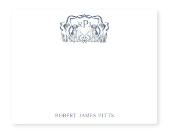 Personalized Notecards, Hunting Crest Design | A2 Stationery Set | Luxury Paper
