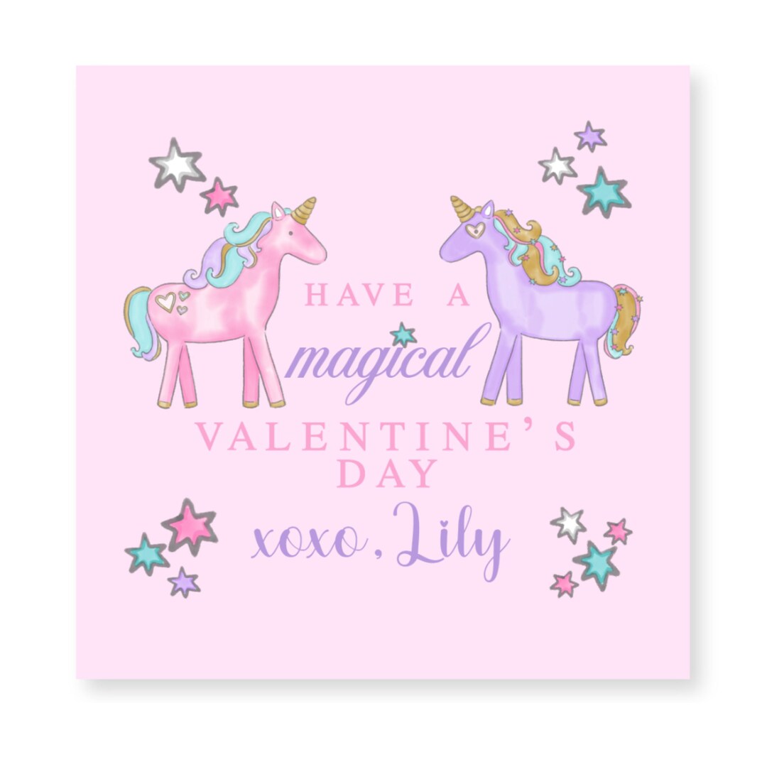 Unicorn Valentines Card, Magical Valentines Day, Class Valentines - Etsy
