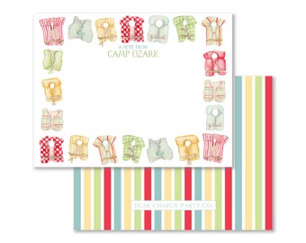 Camp Notecards, Personalized Camp Stationery Set, Notecards set