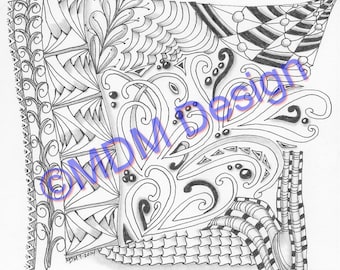 Zentangle Zeichnung - Instant Download