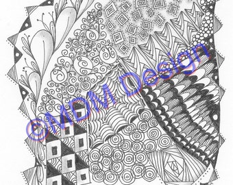 Zentangle Drawing - Digital Download