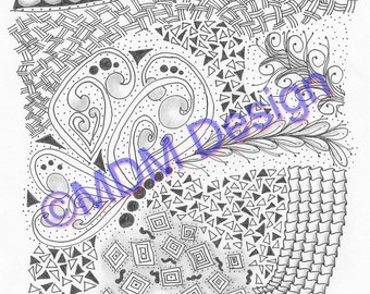 Zentangle Drawing - Instant Digital Download