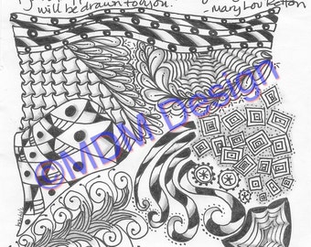 Zentangle Zeichnung Sofort Download