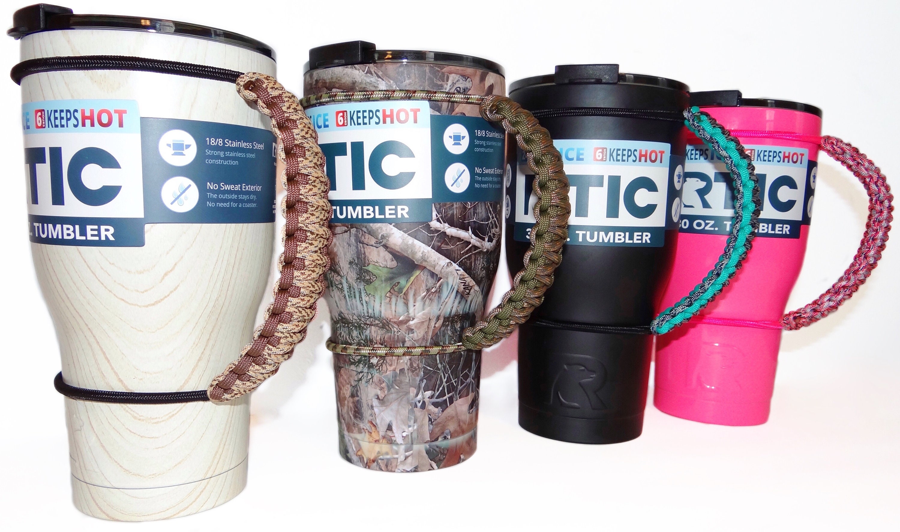 20, 26oz Yeti See Last Picture 30 Oz Tumbler Handle Paracord for 30 and 20  Oz Cups, Metal Tumbler Handle yet Cup, Bright Colors 