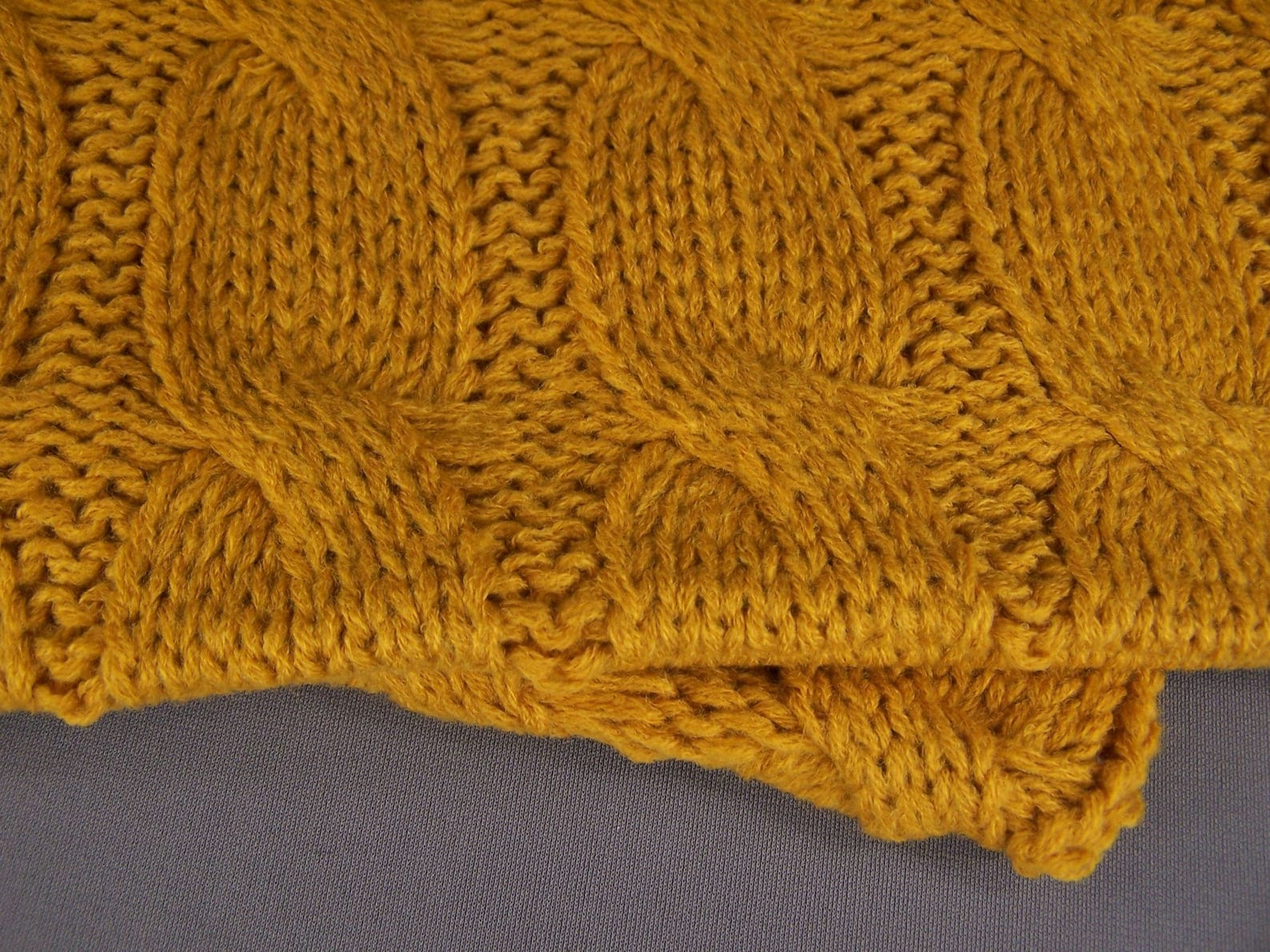 Mustard Cable Knit Infinity Scarf Soft Chunky Knit Circle Endless Loop ...
