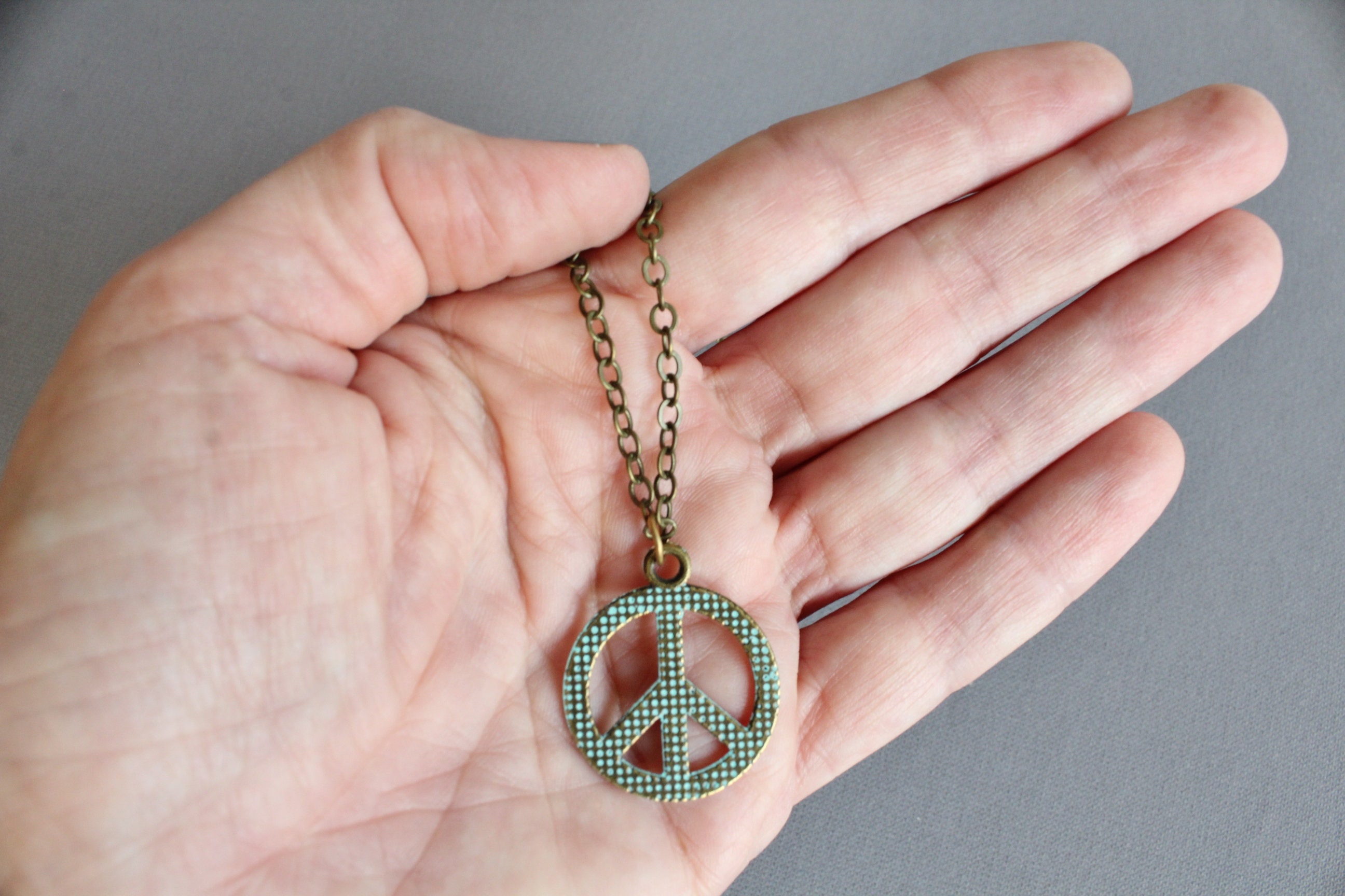 Chain Peace Sign Peace Sign Necklace 25