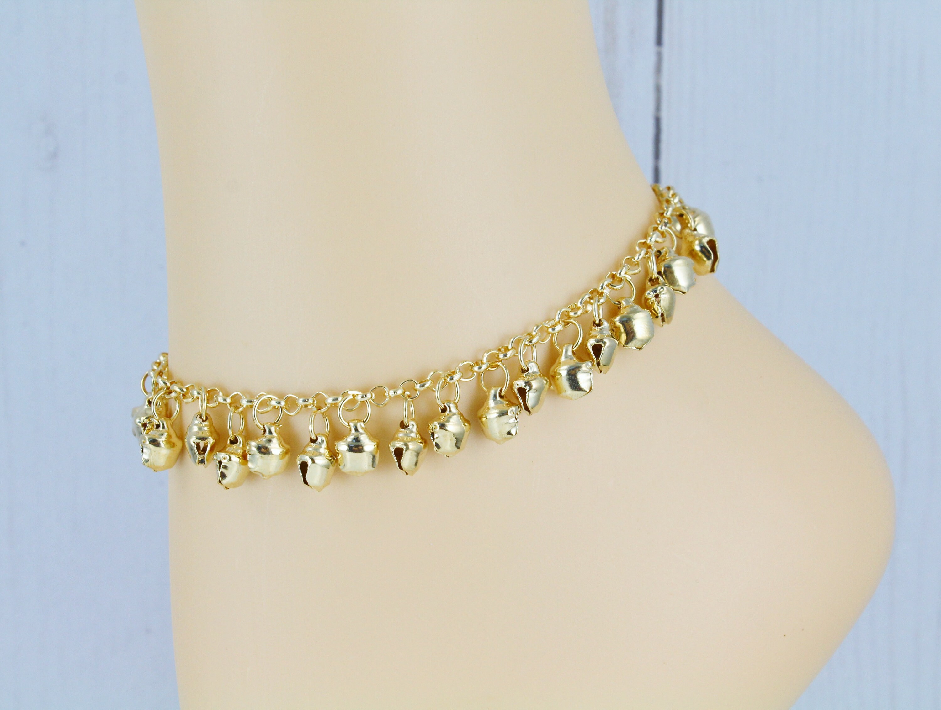 Jingly bells anklet ankle bracelet jingle bell adjustable gold Etsy