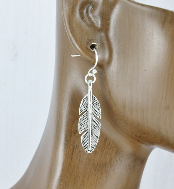 Small Gold Feather Hoop Earrings - TheBlissfulCo