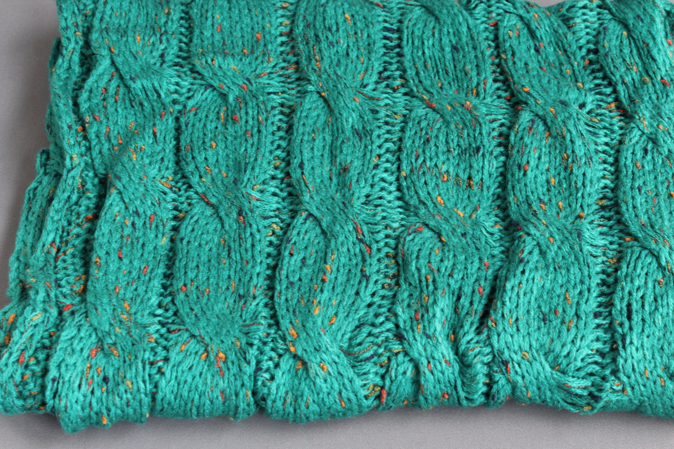 Teal Cable Knit Infinity Scarf Soft Chunky Knit Circle Endless Loop ...