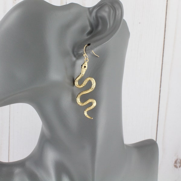 Gold Snake Earrings Etsy