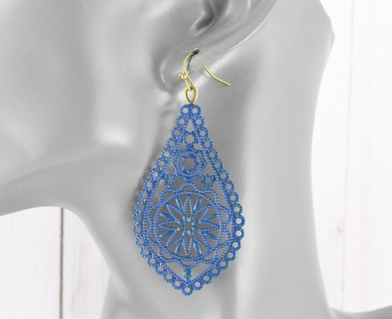 Big AD earrings for Wedding Party, light blue