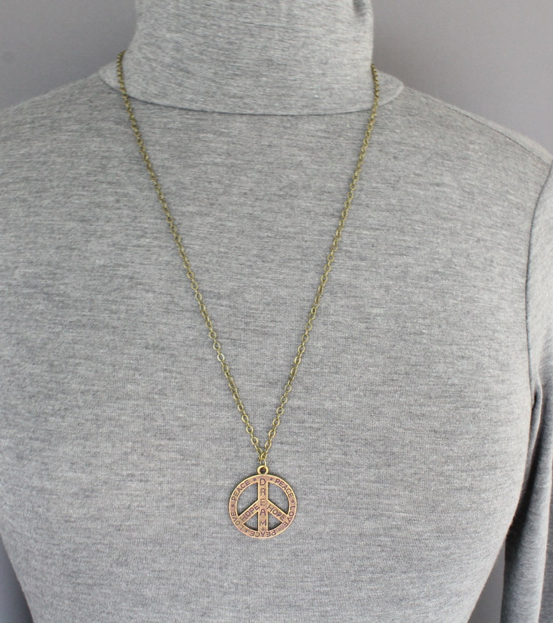 Chain Peace Sign Peace Sign Necklace 27