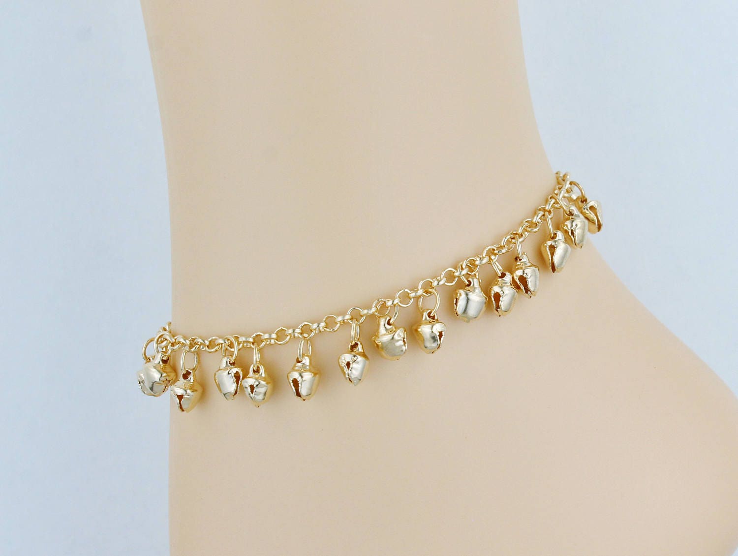 gold Jingly bells anklet ankle bracelet jingle bell adjustable Etsy