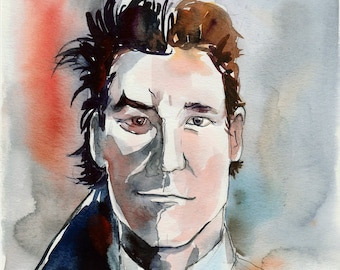 Dr Jekyll and Mr Hyde Watercolor Painting – Creepy Horror Portrait