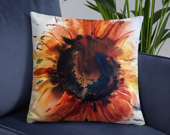Sunflower Pillow 18x18 in decorative pillow