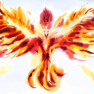 Phoenix painting - law office wall art - original fire watercolor
