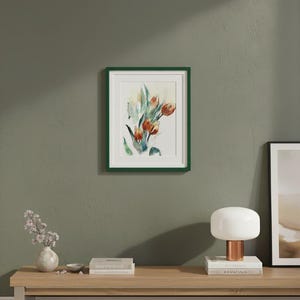 Flores de acuarela - pintura original en acuarela de tulipanes imagen 6