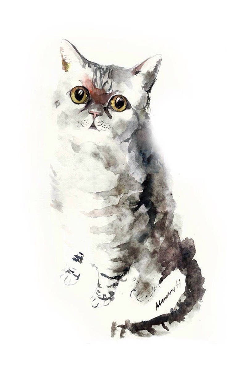 Ferret Watercolor Print Domestic Animal Painting Wall Art Pet Portrait Pet Gift