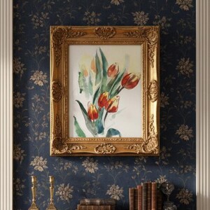 Flores de acuarela - pintura original en acuarela de tulipanes imagen 3