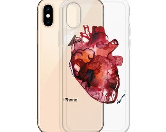 Anatomical Heart iPhone 15 Clear Case - designer iphone 13 case Transparent Rubber or Plastic Samsung Cover. Unique Personalized Gift
