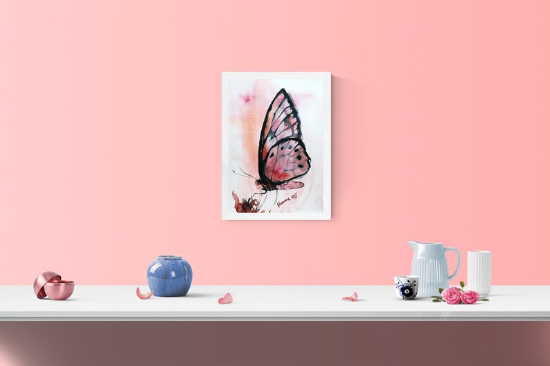 Monarch Butterfly Wall Art Original Watercolor Painting. Etsy