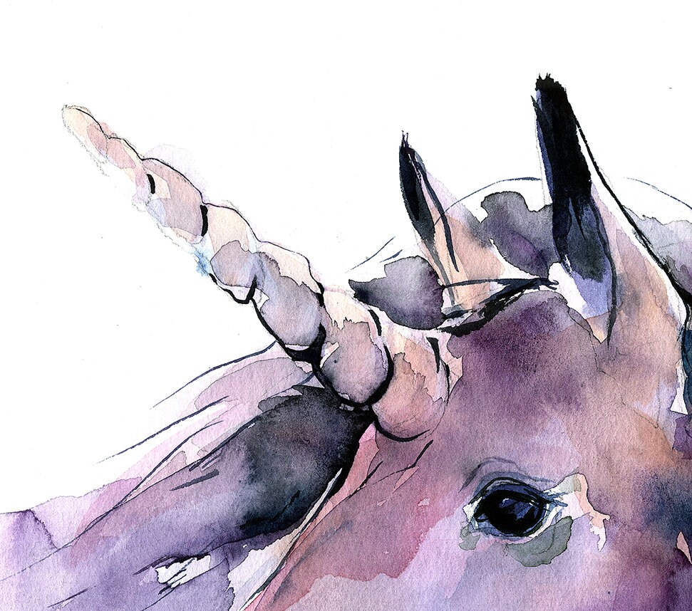 Unicorn Png Printable File Downloadable Watercolor Painting - Etsy