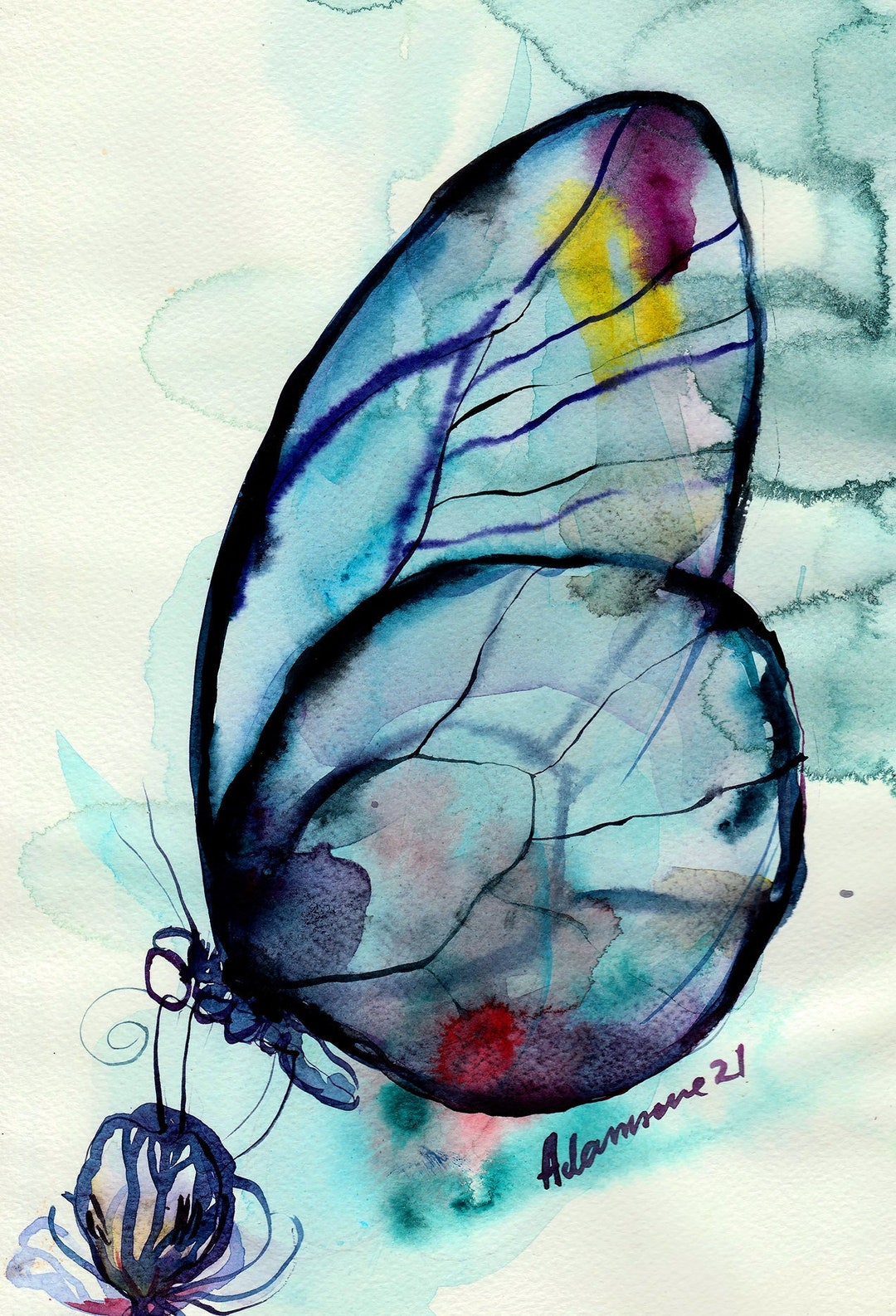 Watercolor Butterfly Painting Original Water Color Watercolour Drawing Il 1080xN.3813562110 429r