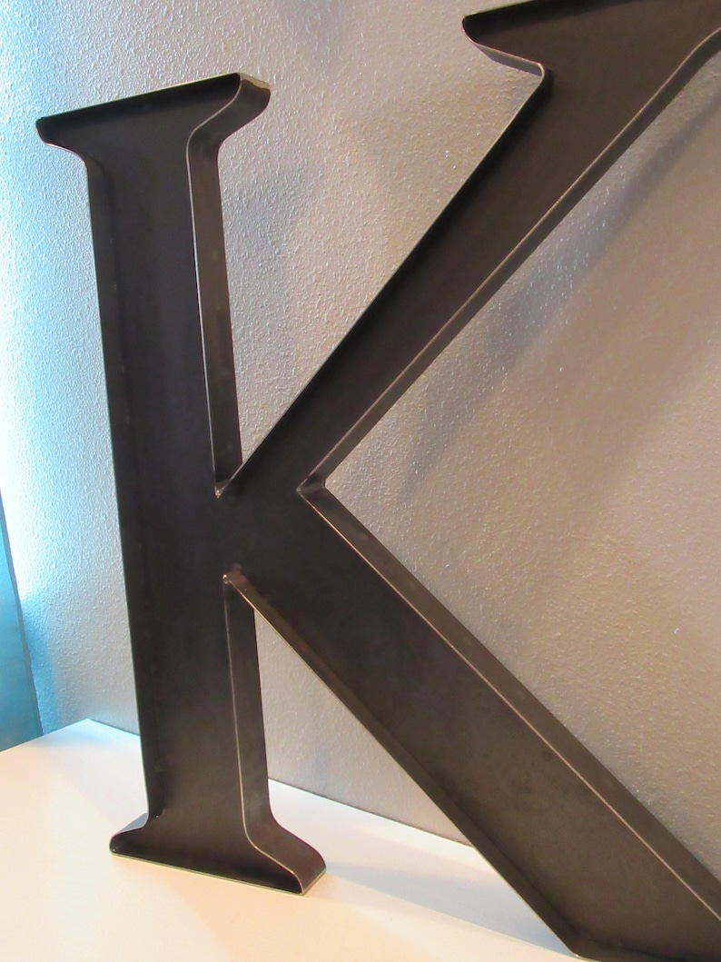 Handmade Metal Letter K Serif FontIndustrial Metal Letter Etsy