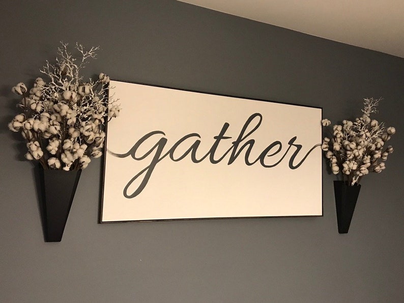 Pair Of Metal Wall Planter Pockets Black Handmade Planters Fixer Upper Farmhouse Hanging Wedding Decor