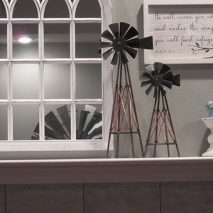 Metal Windmill Tower Set-Handmade Free Standing Windmill Towers-Rustic to Modern Farmhouse Decor-Legged Windmill Towers Unique Gift Decor