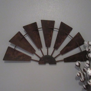30&quot; Rustic Half Windmill-Vintage Inspired Rusty Metal Windmill-Rustic Farmhouse Windmill Decor-Fixer Upper Windmill Decor-Custom Windmill