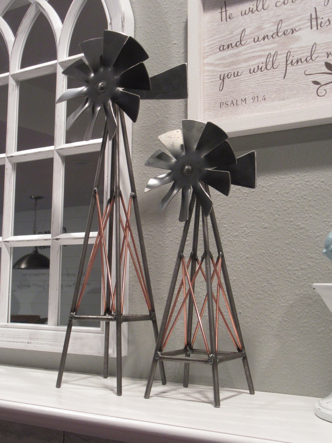 Metal Windmill Tower Sethandmade Free Standing Windmill Etsy