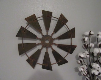 18" Rustic Windmill-Windmill Wall Decor-Rustic Farmhouse Windmill Decor-Handmade Solid Steel Metal Windmill-Barn Farm Decor-Rusty Windmill