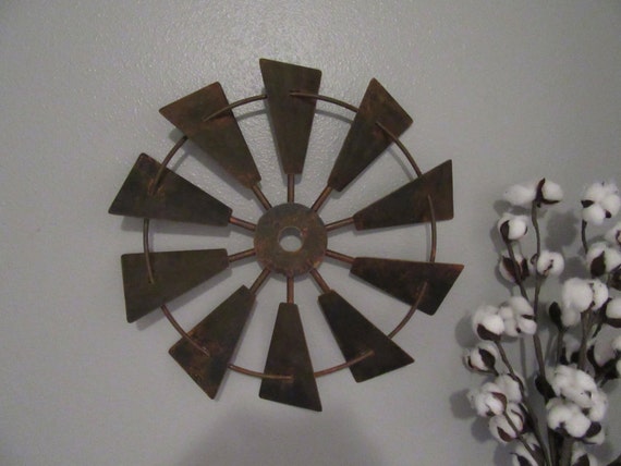 18" Rustic Windmill-Windmill Wall Decor-Rustic Farmhouse Windmill Decor-Handmade Solid Steel Metal Windmill-Barn Farm Decor-Rusty Windmill