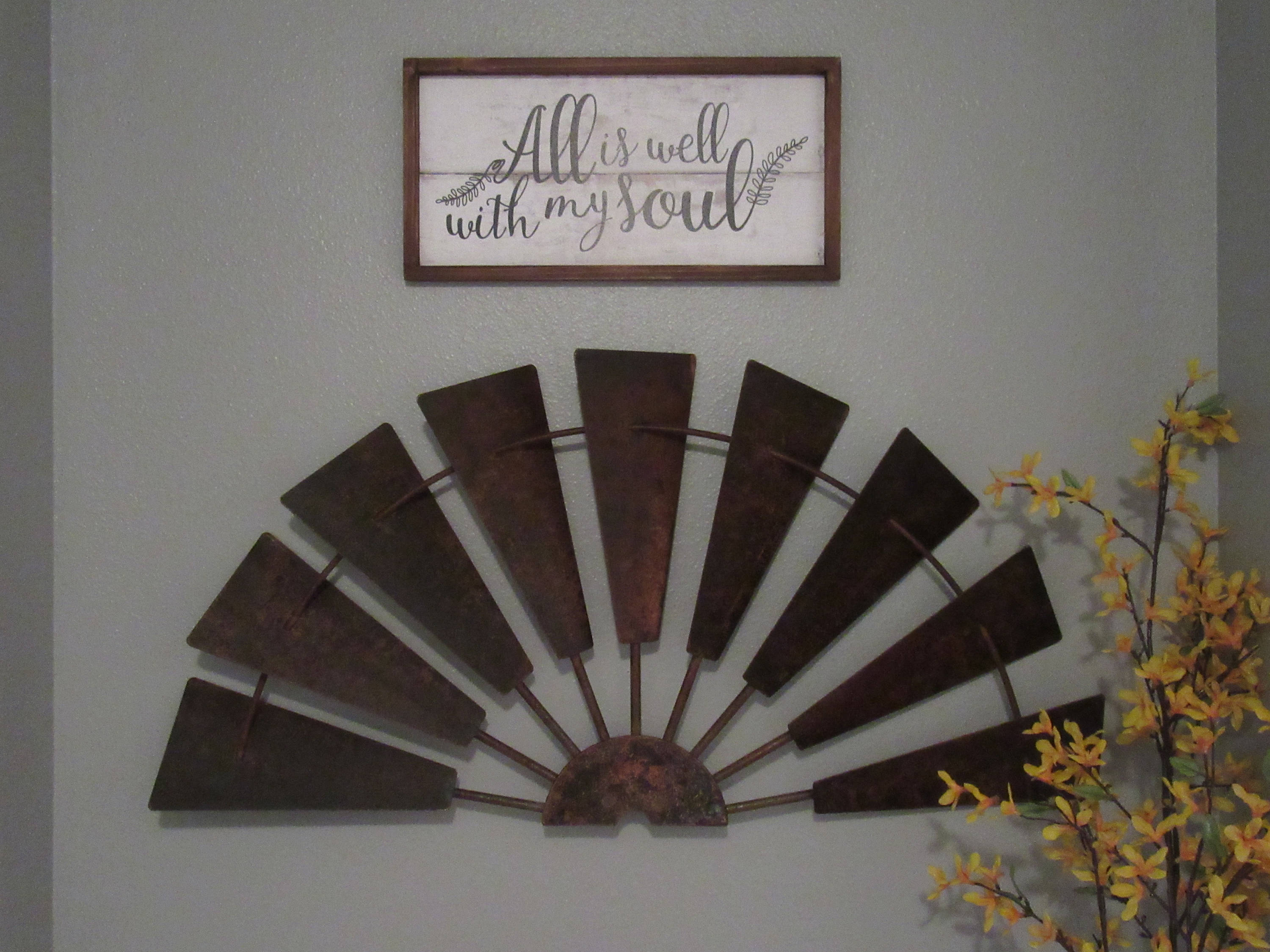 36 Rusty Half Windmill Wall DecorVintage Inspired Rusty