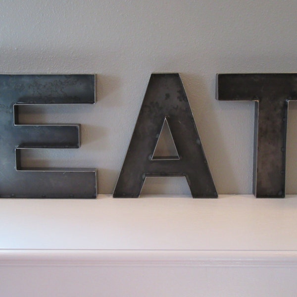 Metal EAT Sign-Rustic Metal EAT Letters-Industrial Metal EAT Wall Decor-Rustic Farmhouse Kitchen Wall Decor-Kitchen Dining room Eat Sign