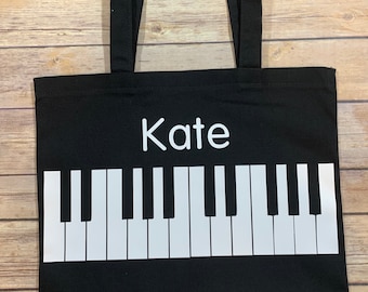 Id Rather Be Playing My Piano Personalized Musicians Tote Bag