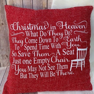 Memorial Gift Christmas In Heaven Pillow