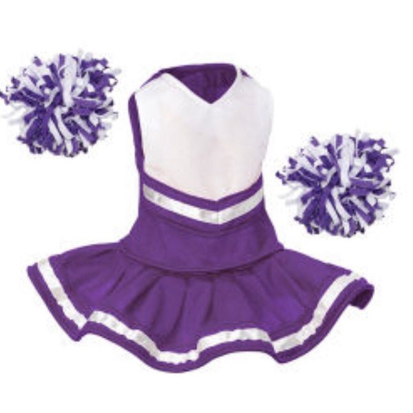 PURPLE Cheerleader outfit,  18 inch doll cheer outfit, can be personalized with name or logo