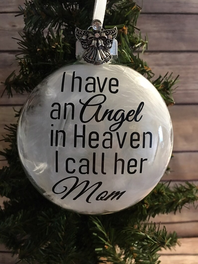 I have an Angel in Heaven I call her Mom glass ornament | Etsy