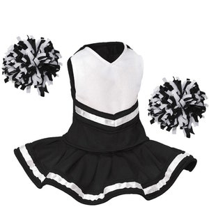 BLACK Cheerleader outfit,  18 inch doll cheer outfit, can be personalized with name or logo